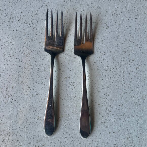 The Cellar Stainless Steel Forks 6.5" Japan Set of 2 Minimalist Design - Picture 1 of 5